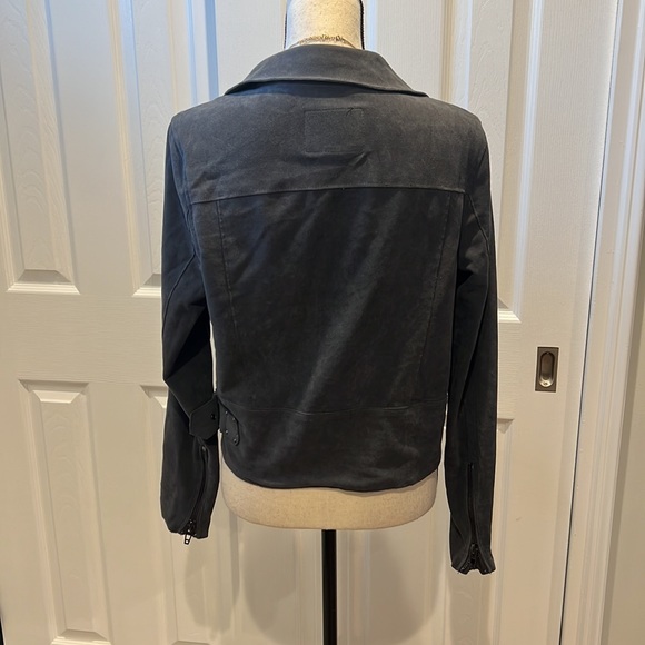 10. Blank NYC Grey Suede Moto Jacket - Picture 5 of 7